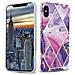 Custodia Compatibile Con Apple Iphone X / Xs In Marmo Viola Onda No. 14 - Coperchio Protettivo In Silicone Tpu Con Motivo A Mosaico - Foto miniatura 1