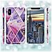 Custodia Compatibile Con Apple Iphone X / Xs In Marmo Viola Onda No. 14 - Coperchio Protettivo In Silicone Tpu Con Motivo A Mosaico - Foto miniatura 6
