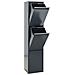 Basic Cr304-b Pattumiera Per Raccolta Differenziata, 3 Secchi, Mobile D'acciaio Per Differenziata, 3 X 17 L (51 L), Grigio Scuro Antracite - Foto miniatura 2
