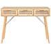 Tavolo Consolle Marrone 105x30x75 Massello Pino Rattan Naturale - Foto miniatura 3