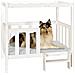 Cuccia per Cani Bianca 105,5x83,5x100 cm Legno Massello di Pino - Foto miniatura 5