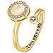 Anello Aperto Regolabile Con Decorazione Rotonda Girevole Gold - Foto miniatura 1