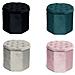 Pouf Salotto Contenitore Imbottito Trapuntato Ottagonale Velvet Tinta Unita Pouf Beige - Foto miniatura 2