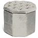 Pouf Salotto Contenitore Imbottito Trapuntato Ottagonale Velvet Tinta Unita Pouf Beige - Foto miniatura 1