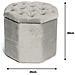 Pouf Salotto Contenitore Imbottito Trapuntato Ottagonale Velvet Tinta Unita Pouf Beige - Foto miniatura 4
