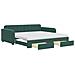 Divano Letto Estraibile Cassetti Verde Scuro 100x200cm Velluto - Foto miniatura 1
