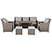 Set Da Giardino 5 Posti In Rattan Taupe E Grigio Fonti - Foto miniatura 4