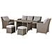 Set Da Giardino 5 Posti In Rattan Taupe E Grigio Fonti - Foto miniatura 6