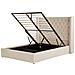 Letto Matrimoniale Contenitore Velluto Beige 140 X 200 Cm Lubbon - Foto miniatura 4