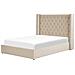 Letto Matrimoniale Contenitore Velluto Beige 140 X 200 Cm Lubbon - Foto miniatura 6