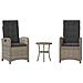 Set Da Bistrò 3 Pz Con Cuscini Grigio In Polyrattan - Foto miniatura 1