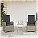 Set Da Bistrò 3 Pz Con Cuscini Grigio In Polyrattan - Foto miniatura 2
