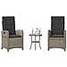 Set Da Bistrò 3 Pz Con Cuscini Grigio In Polyrattan - Foto miniatura 8