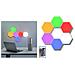 Set 3pz Luci Da Parete Rgb Esagonali Applique Con Telecomando Multicolor Teb0384 - Foto miniatura 1
