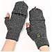 Guanti A Mezza Dita Con Motivo A Treccia Darkgrey - Foto miniatura 3