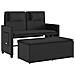 Panca Reclinabile da Giardino con Cuscini Nera in Polyrattan - Foto miniatura 8