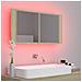 Lusso Casadino -  Armadietto A Specchio Con Luci Led Rovere Sonoma In Acrilico - Foto miniatura 3