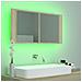 Lusso Casadino -  Armadietto A Specchio Con Luci Led Rovere Sonoma In Acrilico - Foto miniatura 4