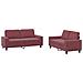 Set Di Divani 2 Pz Rosso Vino In Tessuto - Foto miniatura 1
