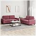 Set Di Divani 2 Pz Rosso Vino In Tessuto - Foto miniatura 7