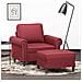 Poltrona con Poggiapiedi Rosso Vino 60 cm in Similpelle - Foto miniatura 2