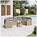 Divano Giardino Tavolo e Cuscini Semicircolare Beige Polyrattan - Foto miniatura 2