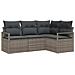Set di Divani da Giardino 4 Pezzi con Cuscini Grigio Rattan Sintetico,  Divano da Giardino 2 Posti con Cuscini Grigio Rattan Sintetico - Foto miniatura 1
