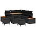 Set Divano da Giardino 8 Pezzi con Cuscini Nero Polyrattan Acacia, Set da Pranzo da Giardino 3 Pezzi con Cuscini Nero Polyrattan Acacia - Foto miniatura 1