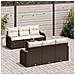 Set Divano da Giardino da 7 Pezzi con Cuscini in Rattan Polare Marrone, Divano da Giardino a Due Posti con Ripostiglio e Cuscini in Rattan Polare Marrone - Foto miniatura 3