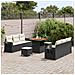 Set Divano Giardino 9 Pezzi con Cuscini Rattan Sintetico Nero Acacia, Set da Pranzo Giardino 3 Pezzi con Cuscini Rattan Sintetico Nero Acacia - Foto miniatura 3