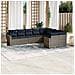 Set Divani da Giardino 9 pz con Cuscini Grigio in Polyrattan - Foto miniatura 2