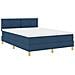 Letto con Rete e Materasso Blu 160x200 cm Tessuto - Foto miniatura 3