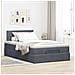 Pouf Letto con Materasso Grigio Scuro 120x190 cm Velluto - Foto miniatura 3