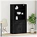 Highboard Rovere Nero Legno ingegnerizzato - Foto miniatura 2