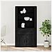 Highboard Rovere Nero Legno ingegnerizzato - Foto miniatura 4