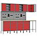 Set di armadietti da lavoro e pannelli forati da 12 pezzi  Rosso in MDF e Metallo - Foto miniatura 1