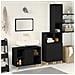 Set di Mobili da Bagno da 3 Pezzi  in Rovere Nero Legno Ingegnerizzato, Mobile da Bagno  Rovere Nero 30x30x190 cm Legno Ingegnerizzato, Mobile da Bagno  Rovere Nero 30x30x100 cm Legno Ingegnerizzato - Foto miniatura 2