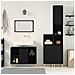 Set di Mobili da Bagno da 3 Pezzi  in Rovere Nero Legno Ingegnerizzato, Mobile da Bagno  Rovere Nero 30x30x190 cm Legno Ingegnerizzato, Mobile da Bagno  Rovere Nero 30x30x100 cm Legno Ingegnerizzato - Foto miniatura 4
