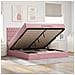Struttura Letto Pouf con Materassi Rosa 160x200 cm Velluto - Foto miniatura 2