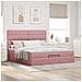 Struttura Letto Pouf con Materassi Rosa 160x200 cm Velluto - Foto miniatura 3