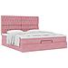 Struttura Letto Pouf con Materassi Rosa 160x200 cm Velluto - Foto miniatura 5