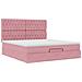 Struttura Letto Pouf con Materassi Rosa 160x200 cm Velluto - Foto miniatura 6