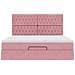 Struttura Letto Pouf con Materassi Rosa 160x200 cm Velluto - Foto miniatura 7
