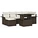Set Divano da Giardino con cuscino 7 pcs Marrone Poly Rattan - Foto miniatura 1