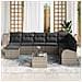 Set Divano da Giardino con cuscino 9 pcs Grigio Poly Rattan - Foto miniatura 3