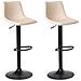 Set Di 2 Sgabelli Da Bar Lebrija Pelle Sintetica Beige Chiaro - Foto miniatura 2