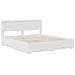 Struttura del letto Bianco 200 x 200 cm Legno multistrato - Foto miniatura 4