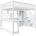 Letto Soppalco Matrimoniale Con Led, Scaffali E Scala Organizzativa - Foto miniatura 2
