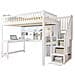 Letto Soppalco Matrimoniale Con Led, Scaffali E Scala Organizzativa - Foto miniatura 1