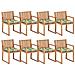 Set Di 8 Sedie Da Giardino Con Cuscini Sassari Ii Legno Di Acacia Certificato Verde - Foto miniatura 2